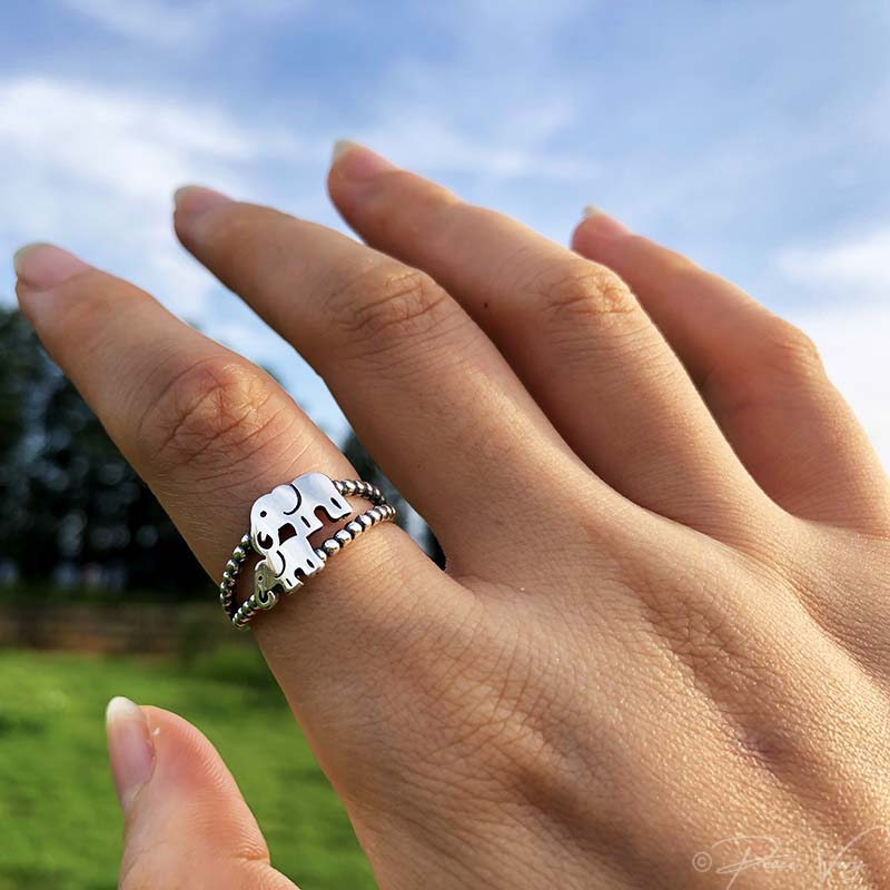 terling silver elephant ring