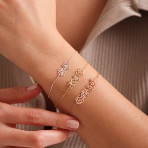 Personalized Birth Flower Bracelet