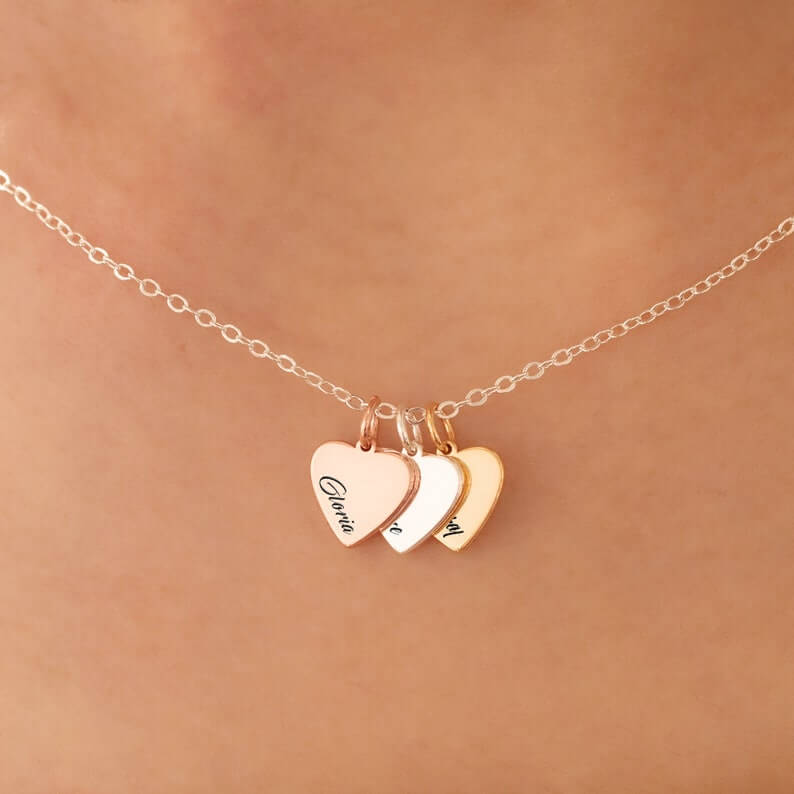 gold heart charm necklace