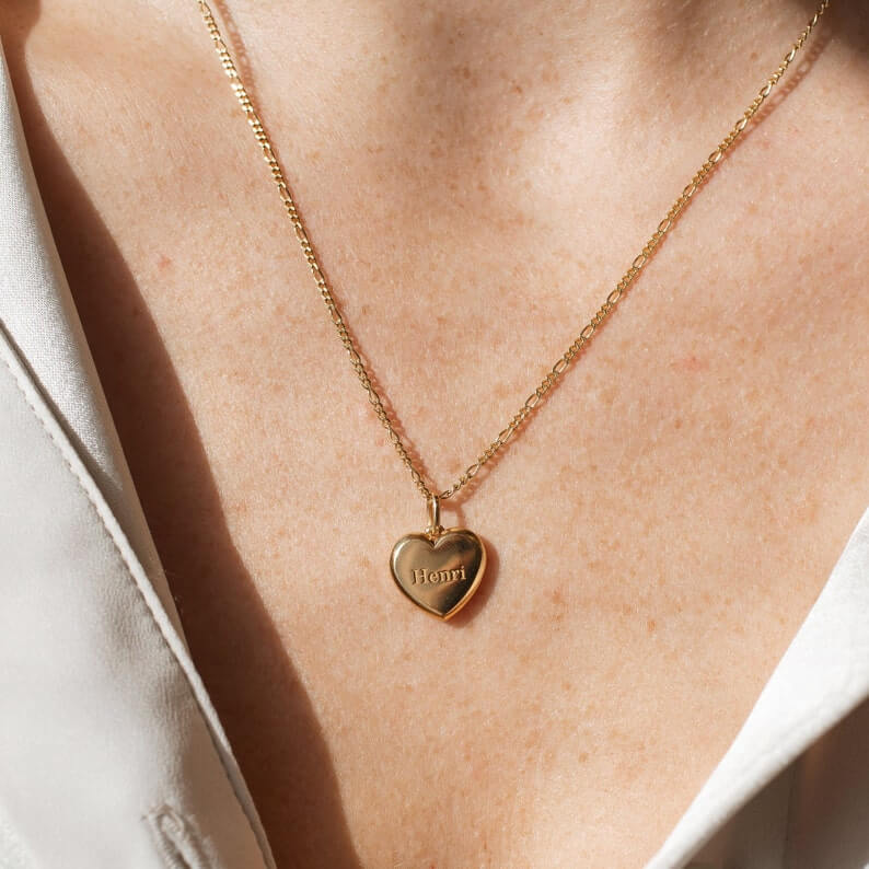 heart gold pendant necklace
