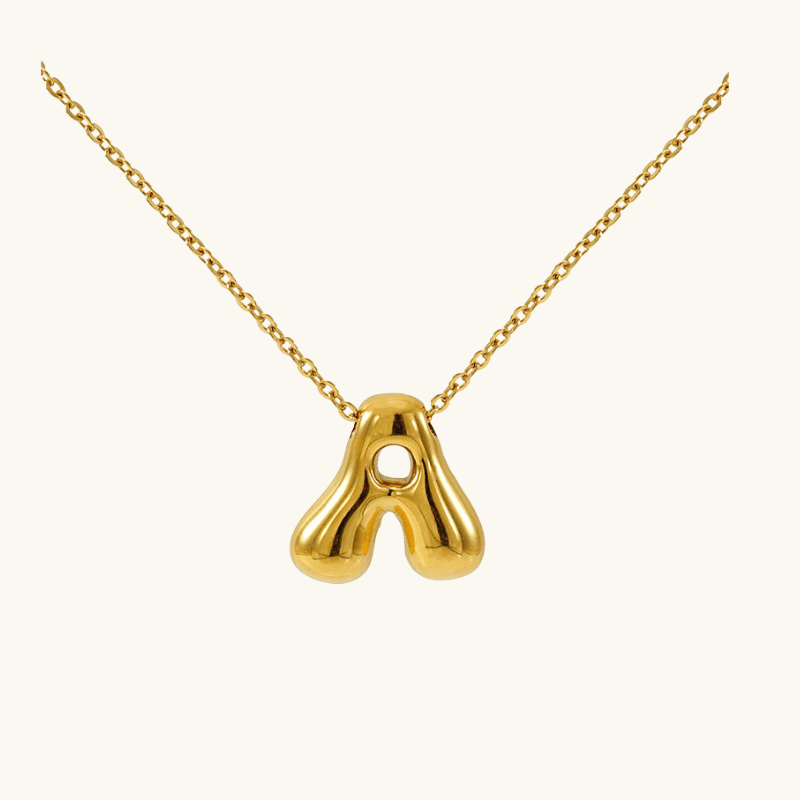 bubble letters necklace