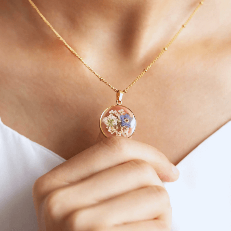 forget me not flower necklace