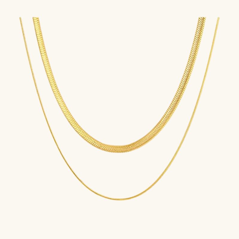 gold chain necklace layered