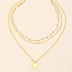 Layered Coin Pendant Necklace