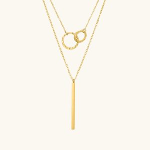 layered gold necklace