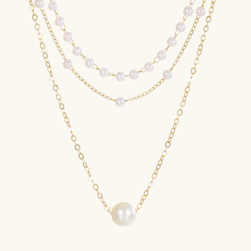 multi layered pearl necklace