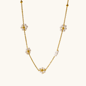 pearl and flower necklace