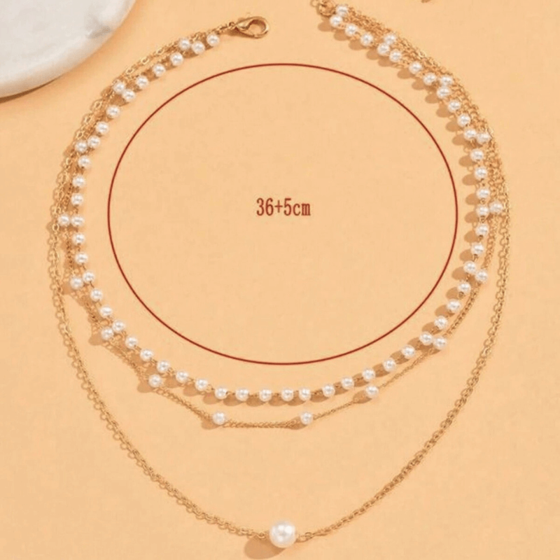 pearl necklace layered
