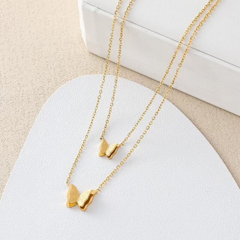 14k gold butterfly necklace
