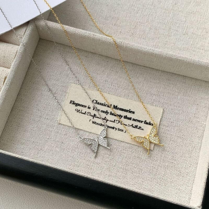 diamond butterfly necklace