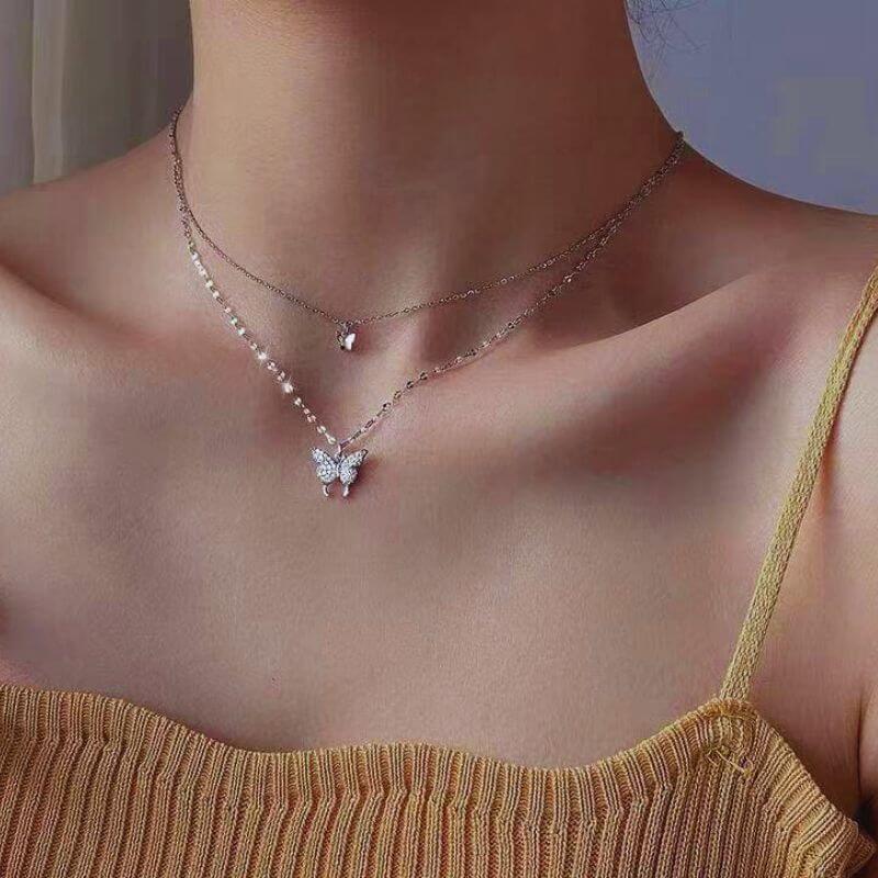 double butterfly necklace