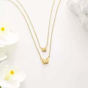 gold butterfly necklace pendant