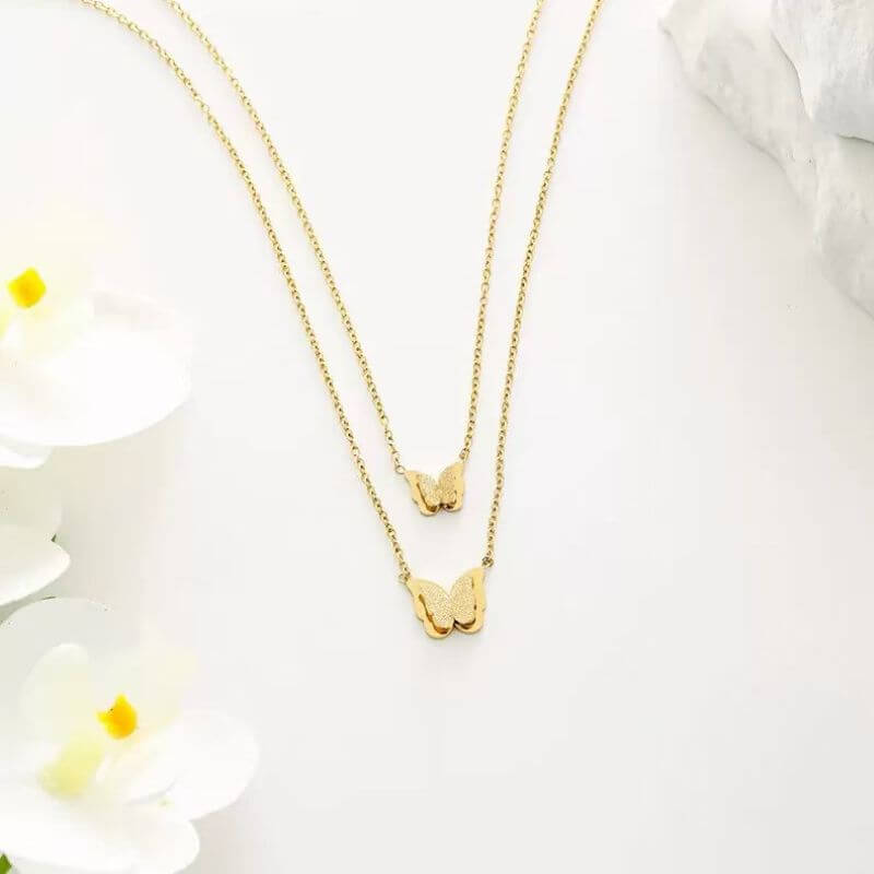 gold butterfly necklace pendant