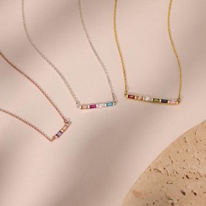 diamond baguette necklace